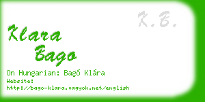 klara bago business card